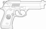 Coloring Beretta Pistola Glock Handgun Pistole Ausmalbild Kostenlos Handwaffe Kleurplaat Nerf Fuego Bereta Ausdrucken sketch template