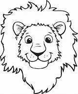 Lion Face Coloring Head Pages Para Leão Printable Smiling Colorir Lions Animal Kids Colouring Color Sheets Cartoon Mask Faces Leao sketch template