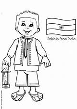 India Coloring Rohin Children Flag Indian Pages Kids Edupics Clothing Around Printable Costume Worksheets Sheets sketch template