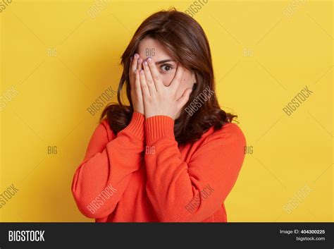 picture shy brunette image and photo free trial bigstock