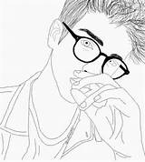 Boy Drawing Outline Coloring Pages Boys Drawings Tumblr Girl Easy Cute Hipster Handsome Getdrawings Anime Outlines Sketch Nope Dibujos Sketches sketch template