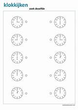 Klokkijken Werkblad Dezelfde Clocks sketch template