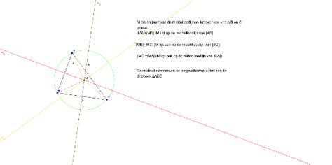 omgeschreven cirkel van een driehoek met werkbalk geogebra