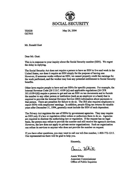 write  letter  social security administration allard author