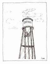 Tower Water Drawing Getdrawings sketch template