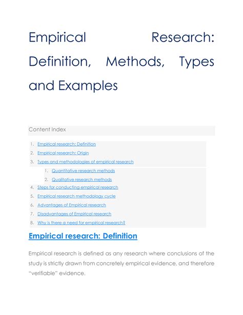 emperical research definitions methods types  examples