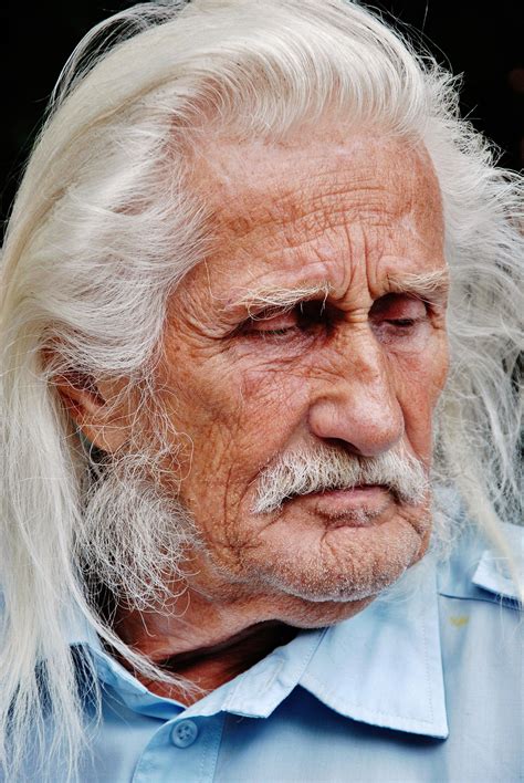 images person  male portrait senior citizen long hair