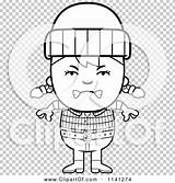 Lumberjack Girl Angry Outlined Coloring Clipart Cartoon Vector Happy Cory Thoman sketch template