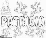 Patricia Name Coloring Girl sketch template