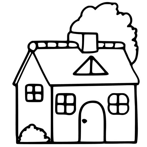 house  kid coloring page  printable coloring pages