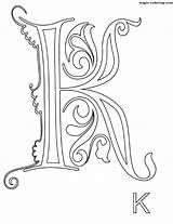 Coloring Monogram Pages Letter Magic sketch template
