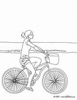 Girl Riding Bike Coloring Pages Color Hellokids Print sketch template