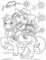 Dora Coloring Pages Explorer Kids Boots Printable Benny Friends Adventure Print Color Horse Swiper Dress Riding Diego Backpack Isa Featuring sketch template
