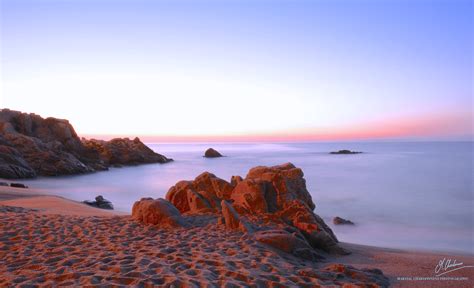 Wallpaper Landscape Sunset Sea Bay Rock Shore Sand