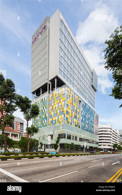 architecture design  mercure singapore bugis hotel located  middle road singapore stock