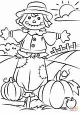 Harvest Scarecrow sketch template