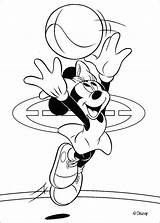 Coloring Pages Mouse Minnie Disney Mickey Basketball Playing Toon Pluto Kids sketch template