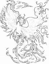 Coloring Pages Phoenix Fenix Elements Adults Fire Printable Print Colouring Fairy Four Dragon Goose Deviantart Adult Sheets Realistic Kids Evil sketch template