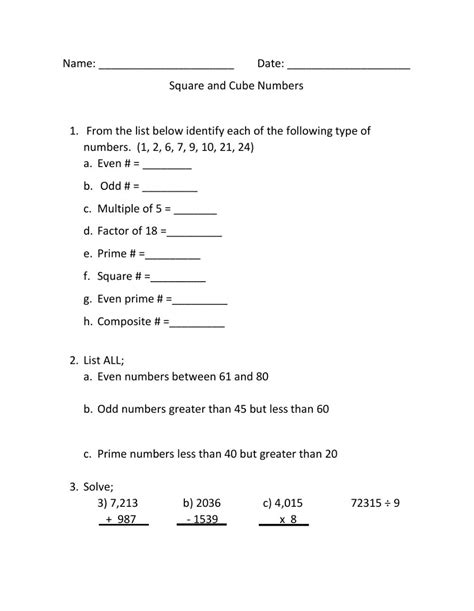 commonly squared numbers a squaring numbers worksheets sherrell