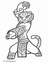 Kung Fu Tigress Colouring Furious sketch template