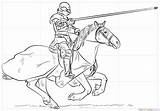 Knight Horse Coloring Drawing Pages Draw Archer Step Medieval Knights Rider Dark Printable Sketch Supercoloring Horses Tutorials Drawings Pencil Kids sketch template