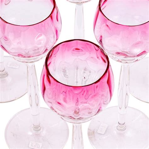 Set Of 6 Wine Glasses Meteor Decoration Koloman Moser Meyr S Neffe Ca
