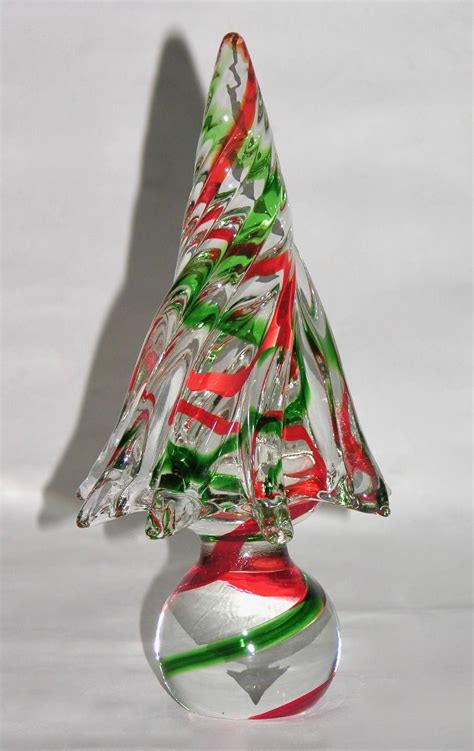 1980s Italian Vintage Colorful Murano Glass Christmas Trees Sculptures