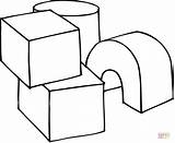 3d Shapes Coloring Cubes Cube Pages Play Shape Clipart Printable Color Geometric Super sketch template