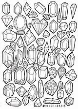 Doodle Crystal Coloring Practice Pages Drawing Crystals Sketch ぬりえ Creative Journal イラスト Doodling Bullet 宝石 ぬり絵 タトゥー Book Shading 手書き sketch template