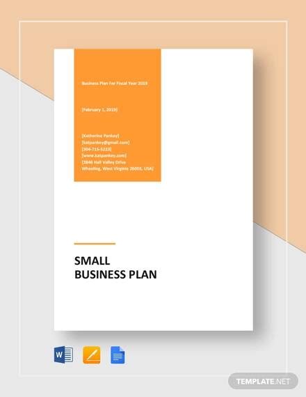 sample small business plan templates   ms word google