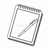 Taccuino Notebook Stile Icona Profilo Notepad Nello Vettore Penna sketch template
