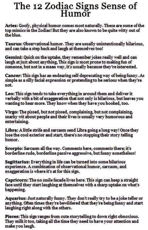 Funny Facts About Zodiac Signs By Julia B Musely