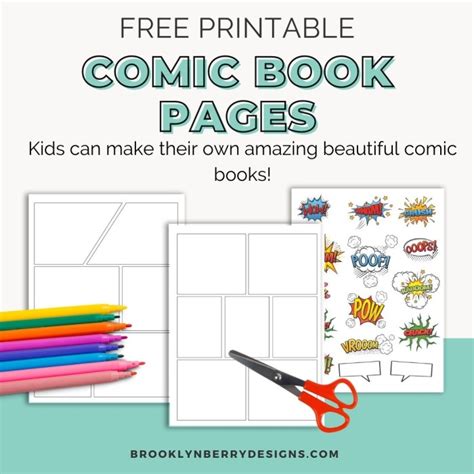 printable comic book templates brooklyn berry designs