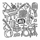 Jazz Coloring Doodle Premium Drawn Icons Hand Vector sketch template