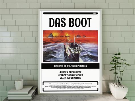 das boot poster vintage retro art wall print minimalist etsy