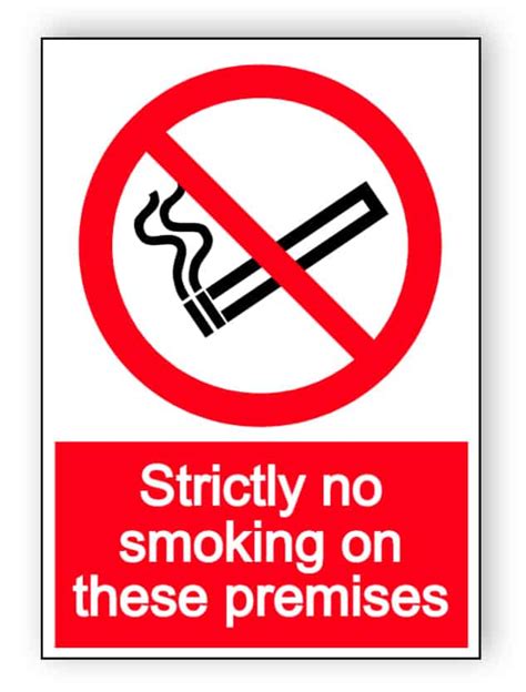 strictly  smoking   premises portrait sign buy