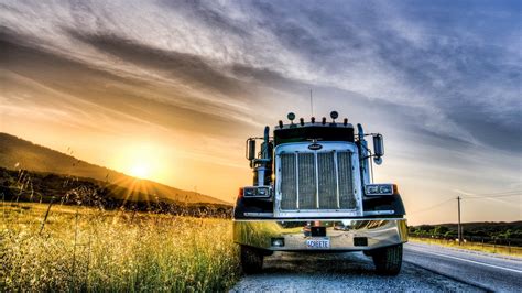 sunset road truck high definition wallpapers hd wallpapers