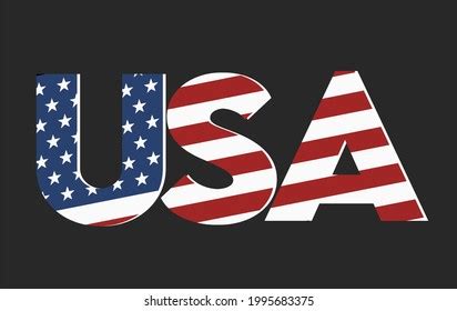 usa writing american flag motif motif stock vector royalty