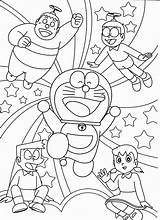 Doraemon Pintar Plantillas Mewarnai Nobita Lucu Pared Colorare Pagine sketch template