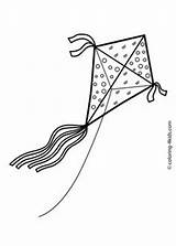 Kids Coloring Pages Kite Drawing Colouring Kites Printable Kitty Hello Colour Basic Visit sketch template