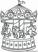 Coloring Pages Carousel Carnival Round Go Merry Food Summer Sheets Printable Drawing Colouring Color Kids Book Google Getcolorings Search Circus sketch template