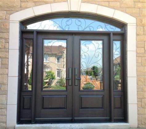 fiberglass door system double doors   sidelights arched transom oakville windows  doors