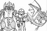 Metroid Ridley sketch template