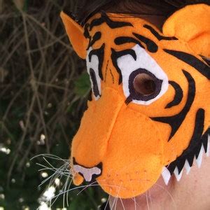 tiger mask pattern diy halloween mask sewing pattern etsy