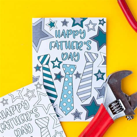 printable fathers day coloring card  page  printable