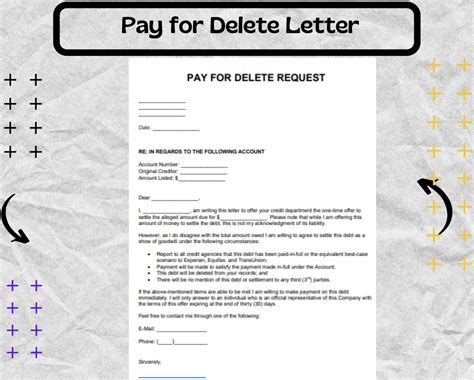 pay  delete letter template  sample pay  delete etsy