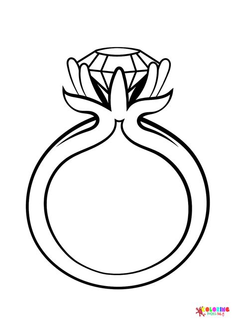wedding ring diamond coloring page  printable coloring pages