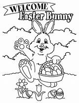 Coloring Easter Bunny Pages Kids Print sketch template