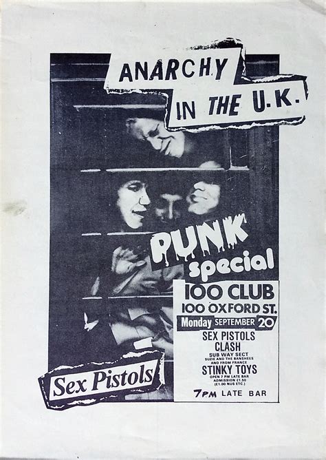 Sex Pistols The Clash Siouxsie And The Banshees – Original 100 Club
