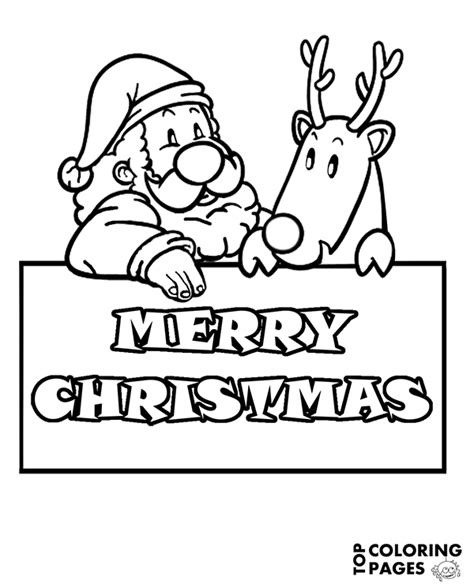 coloring page  santa   reindeer santa coloring sleigh reindeer
